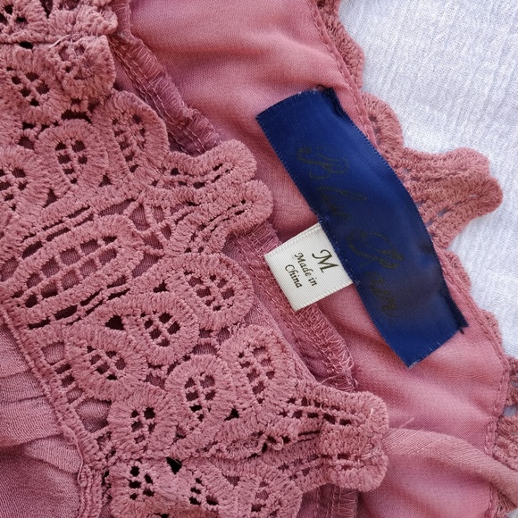 Pink Lace Boho Flowy Top/Camisole - Picture 3 of 3